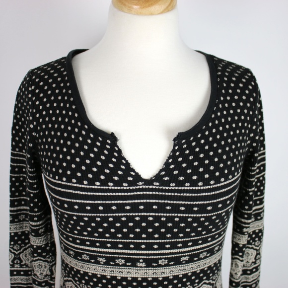 LUCKY BRAND Zebra Stripe Thermal Shirt MEDIUM - Picture 4 of 6